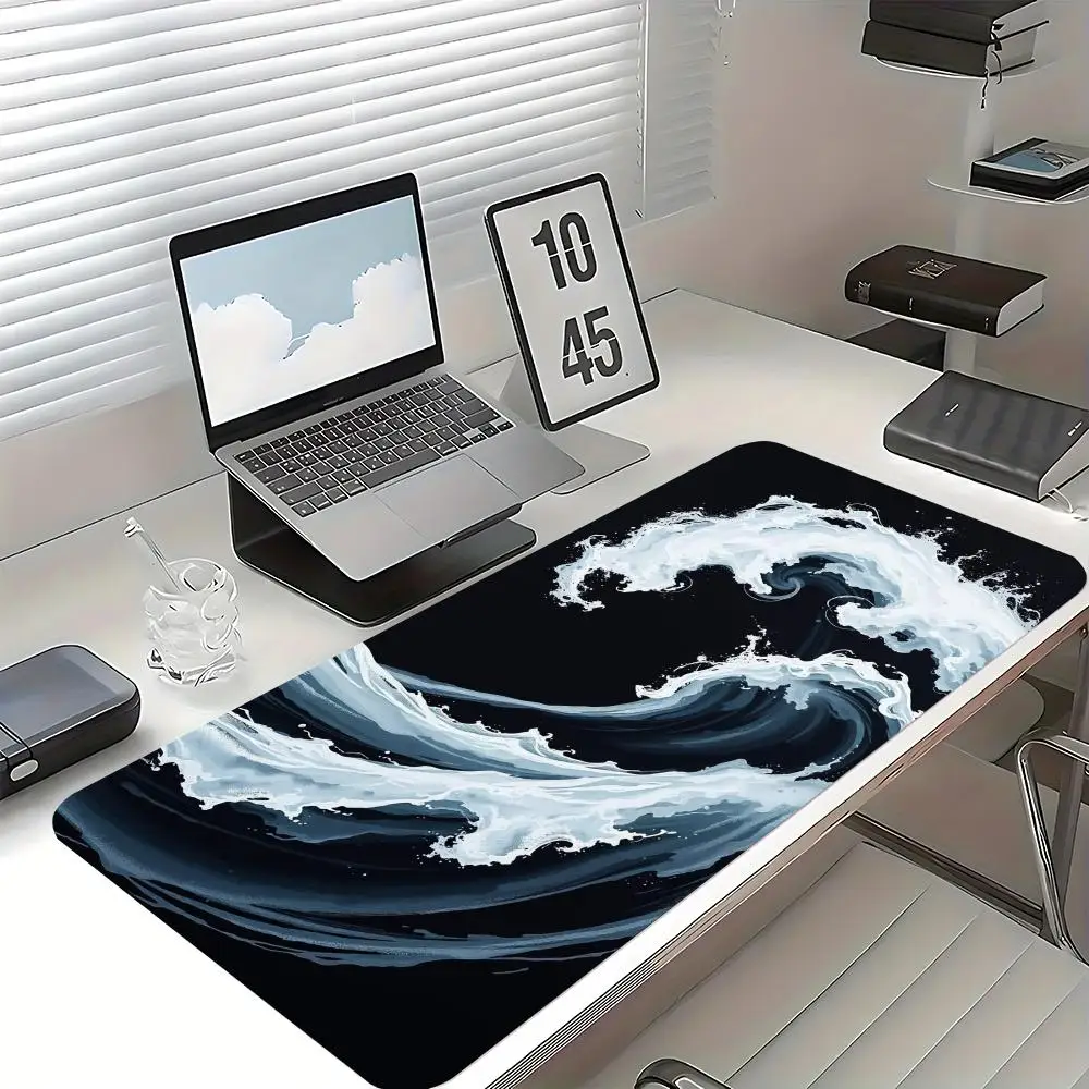 Коврик для мыши Blue Wave, большой коврик для компьютерной офисной игры, настольный коврик 90x40 XXL, резиновый противоскользящий коврик с прошитыми краями, коврики для клавиатуры, длинные настольные коврики