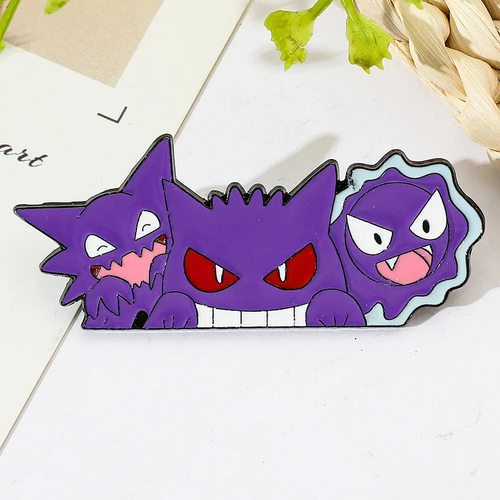 Creative Anime  Purple Ghost Monster Enamel Pin Metal Brooch Lapel Badge Backpack Clothing Accessory Gift