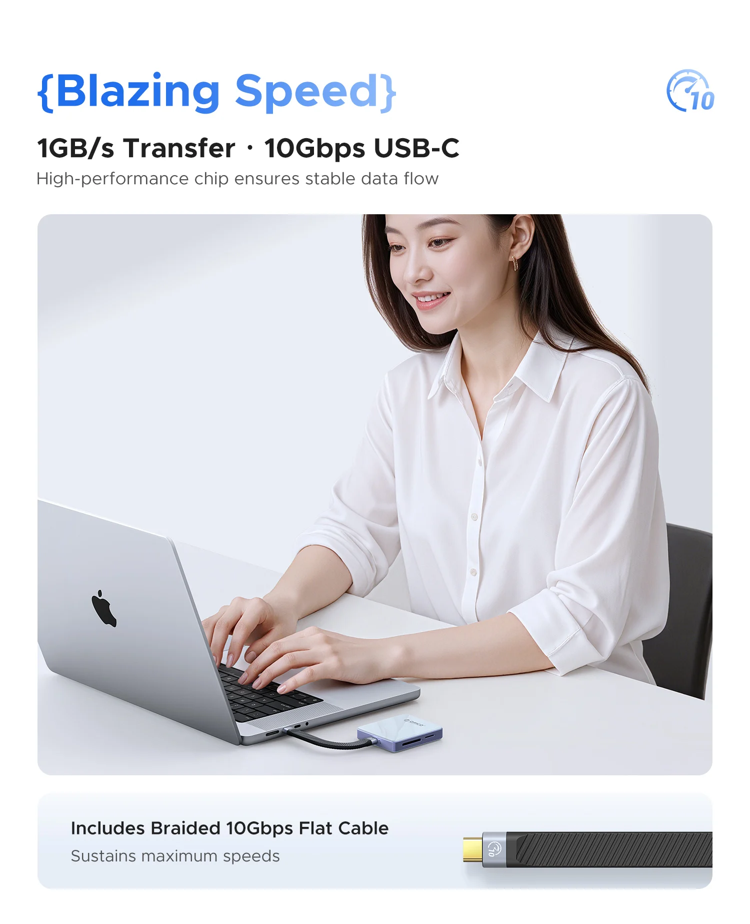 ORICO Ssd externo 2230 2242 Carcasa Nvme Ssd Estuche externo Lector de tarjetas Ssd con PD 100W 10Gbps para iPhone 16 17