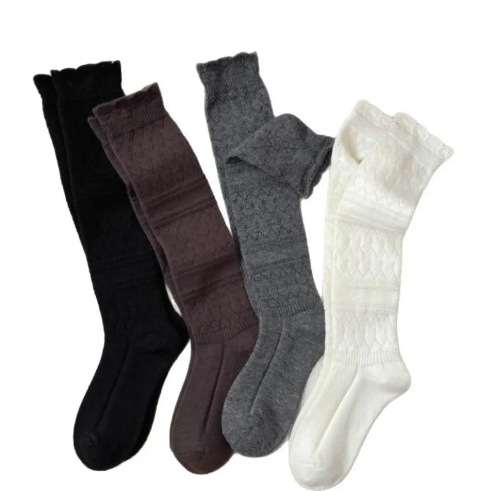 

New Knitted Hollow Calf Socks Warmth Breathable Stacked Long Tube Socks Casual Harajuku Street Mid Tube Socks Autumn Winter
