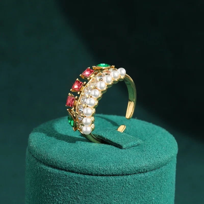 

Vintage Pearl Rings for Woman High Quality Gold Color Wedding Elegant Luxury Jewelry Trends 2026 Accessories Brand Retro Classic