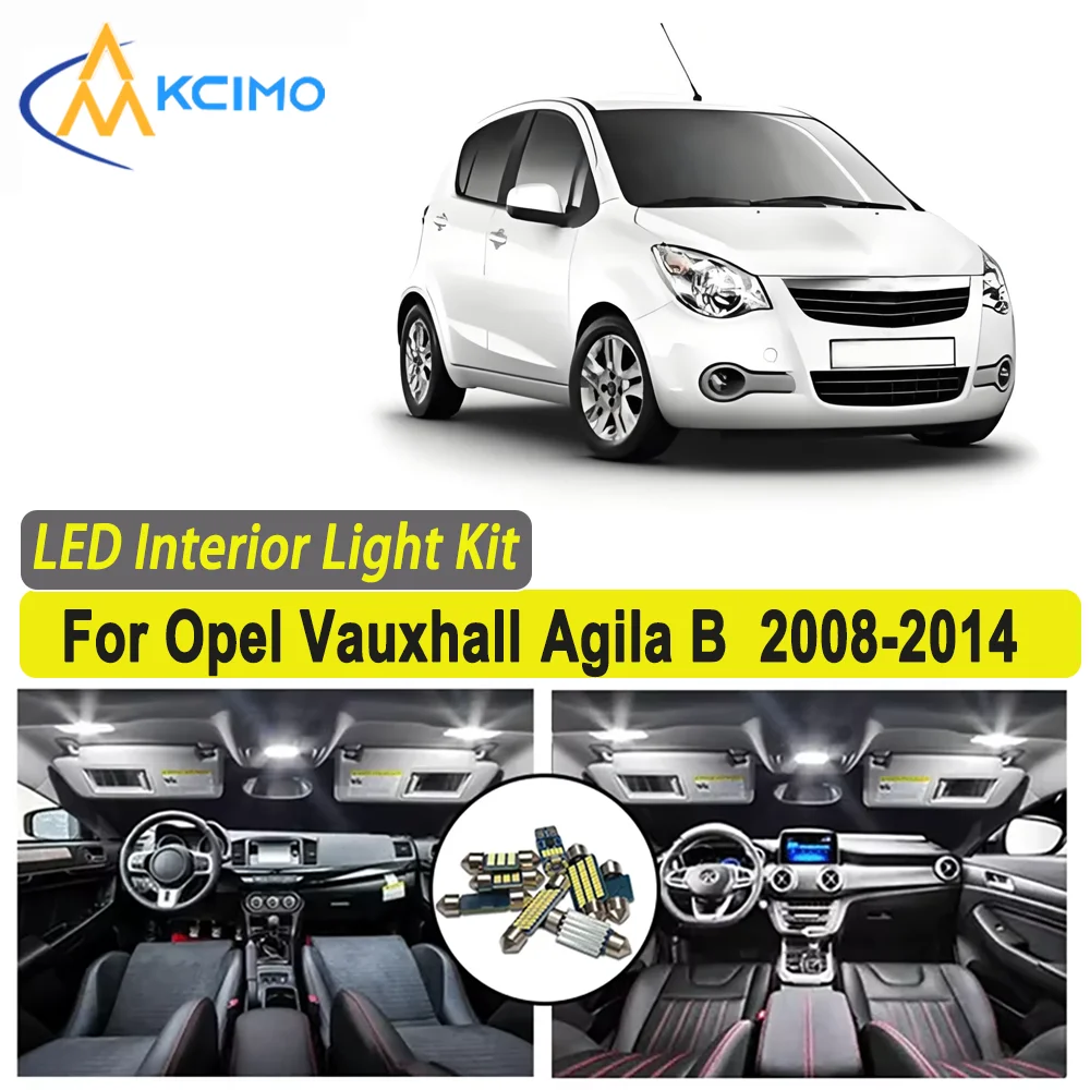 

Kcimo LED For Opel Vauxhall Agila B(2008-2014) Premium Bright LED Interior Dome Map Trunk Light Kit Car Led Lamps Canbus Car LED