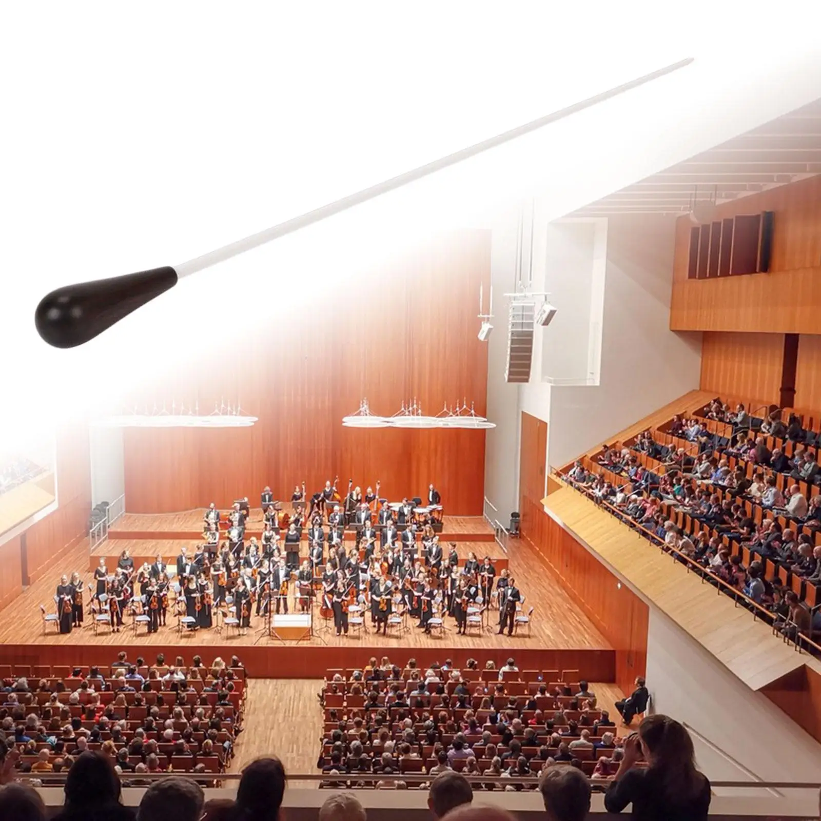 Orchestra Director Conducting Baton Portable Rhythm Stick Wood Fiberglass Handle for Concert Band Choir Teacher Artist Beginner