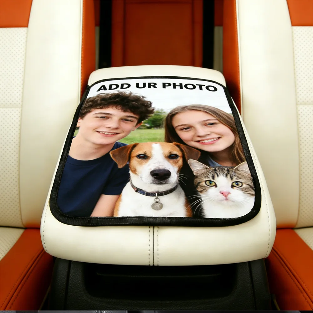 1pc/ 2pcs Personalized with Any Design Car Armrest Pad - Custom Comfortable Center Console Mat, Suitable for Most Cars Decor