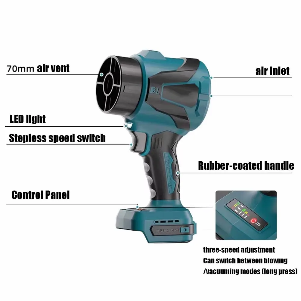 마키타 18V 배터리 브러시리스 3단계 무선 송풍기 진공 청소기 에어 더스터 2in1 핸드헬드 바닥 카펫 자동차 전동 공구