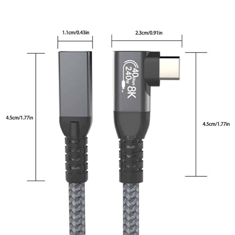 高速 USB 4 ケーブル 40Gbps データ転送 240w 充電 8K@60Hz ビデオ出力