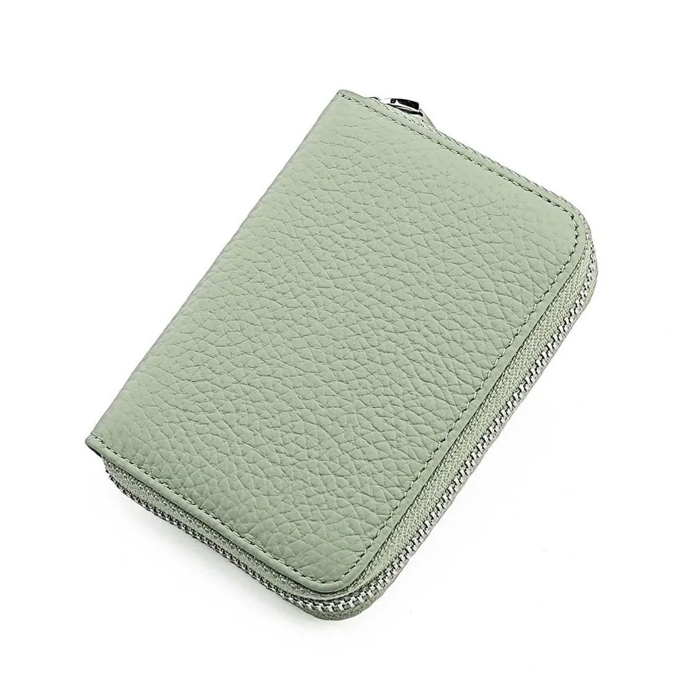 

Тонкий кожаный кошелек с RFID-защитой, антимагнитный, для монет, простой, с несколькими отделениями для карт, короткий, портативный, для работы