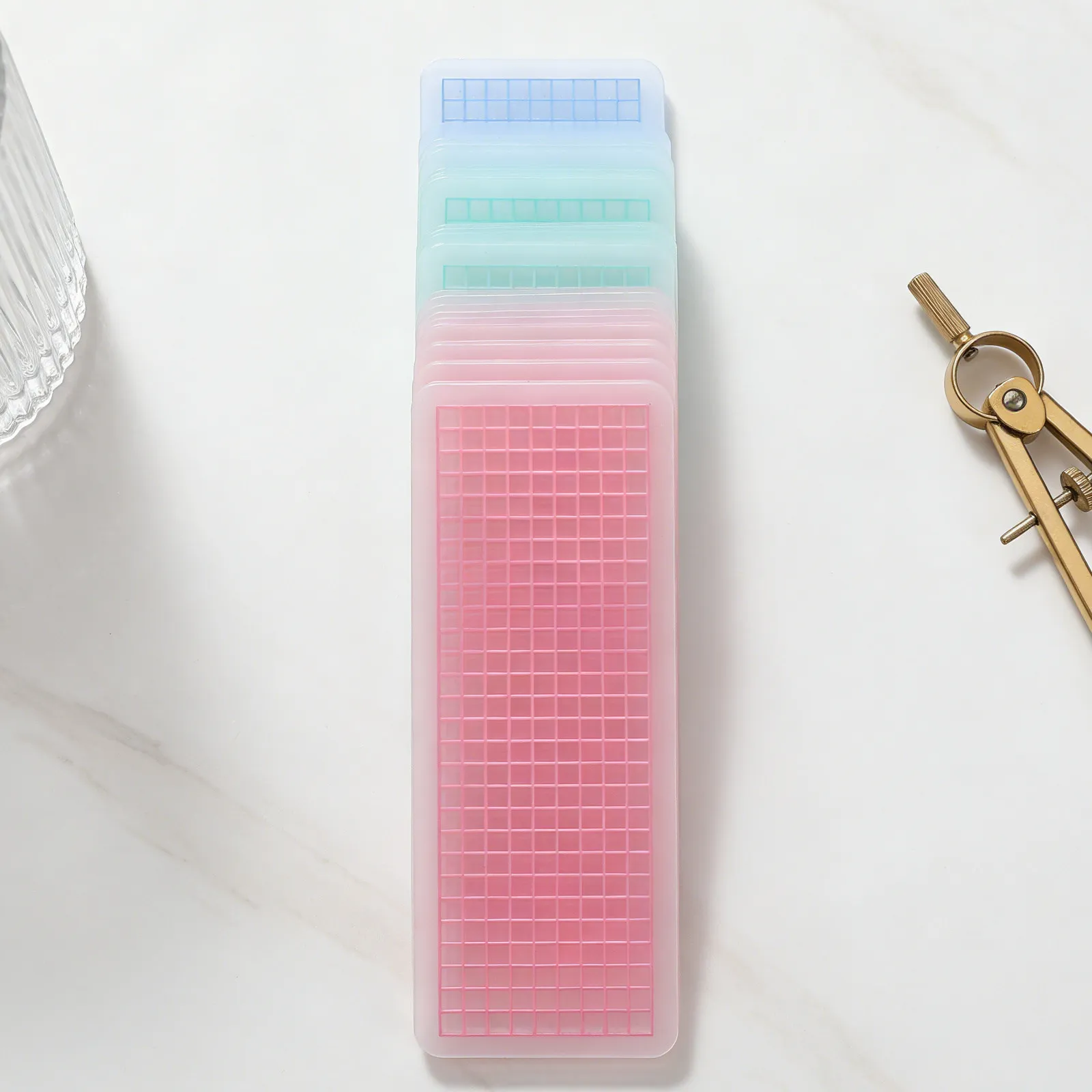 90Sheets Washi Tape Organizer Cards Thickened Plastic Grid Dispenser Card Office School Supplies Tape Storage Holder Sample