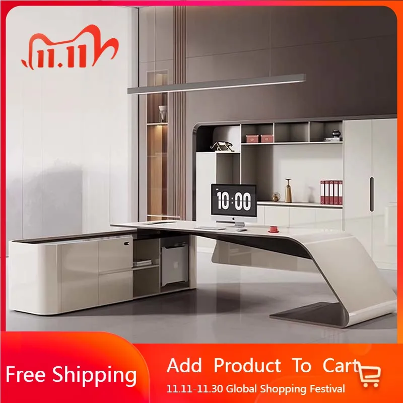 

Drawer Modern Office Desk Executive Reception Storage Design Office Desk Computer Portable Gaming Meuble Bureau Salon Furniture