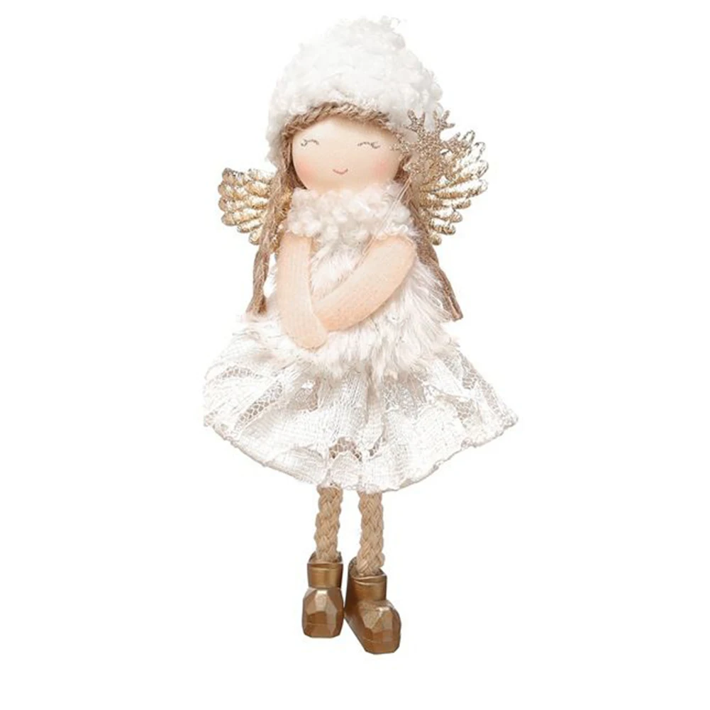 Christmas Angel Doll Decorations 2023 Xmas Tree Hanging Pendant Plush Table Decor For Family Merry Party Ornaments 15x8x4cm