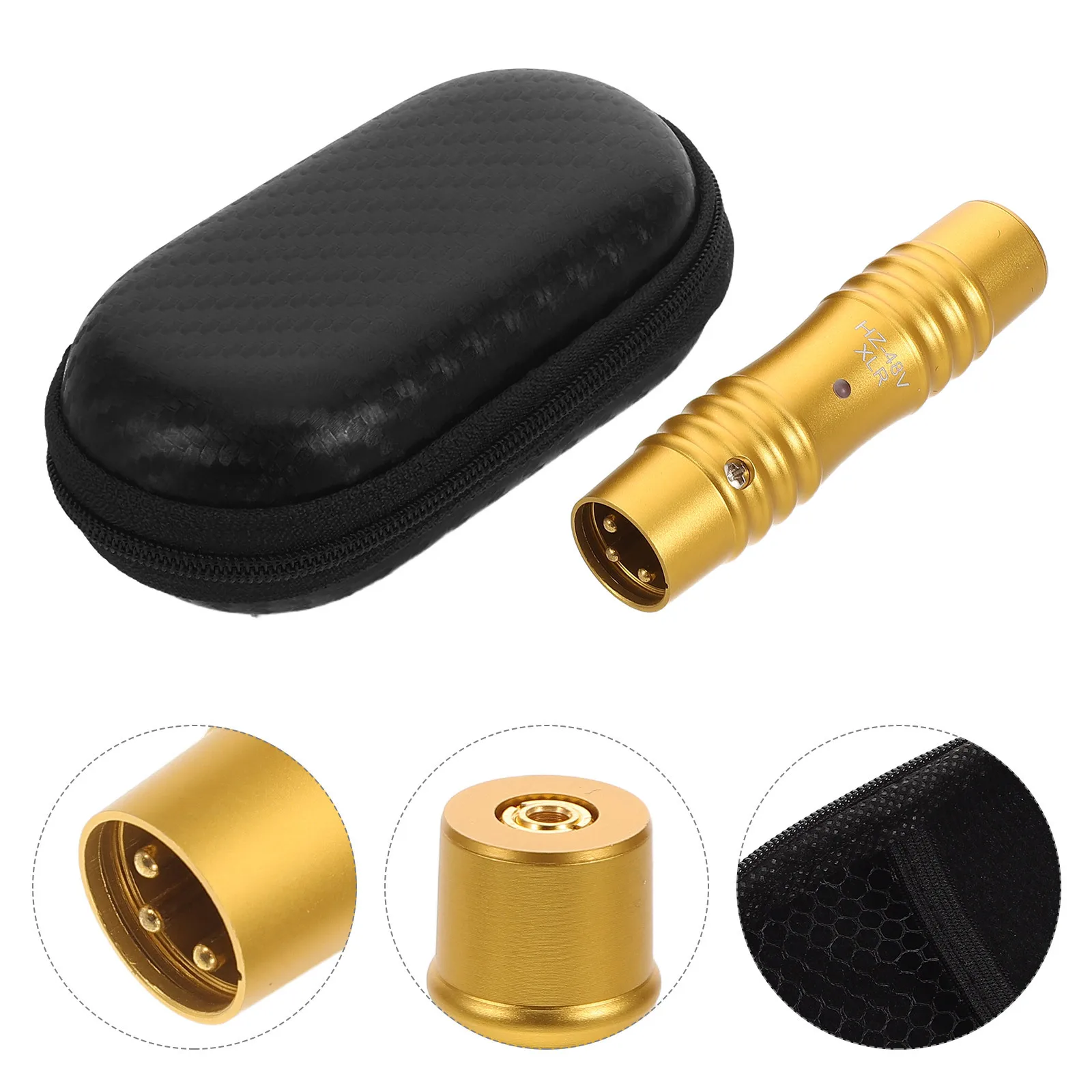 

1Set Professional Microphone Adapter Gold Xlr 3 Pin Amplifier Audio Connector Enhanced Signal for Live Studio Podcast