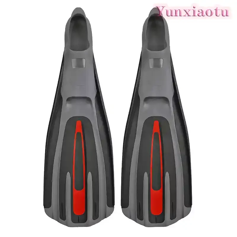 Swimming Snorkeling 3-Color Silicone Rubber Free Diving Lung Flippers Mid-Length Heel-Style Long Flippers