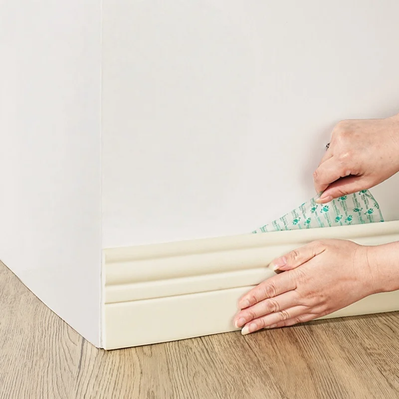 1 Stück, 2 m / 78,74 Zoll, weiche, selbstklebende PVC-Fußleiste – ohne Werkzeug, einfache Montage, modernes und minimalistisches Design – langlebige PVC-Matte.
