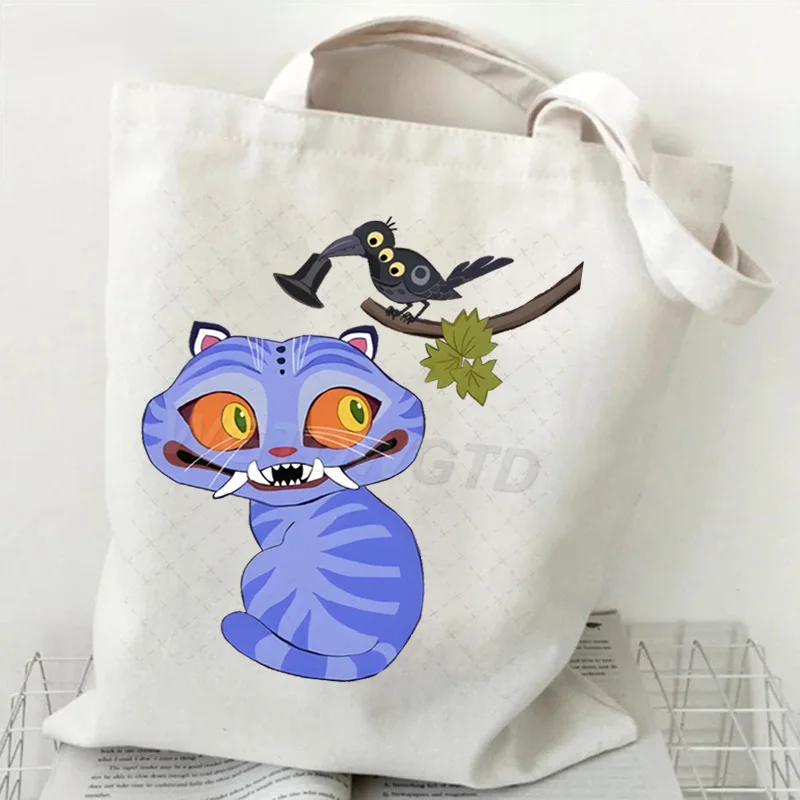 ؟ حار أنين K--البوب شيطان الصيادين النمر حقيبة قماش قنب التسوق Y2k حقيبة تسوق حقيبة المتسوق لمحبي هدية ،