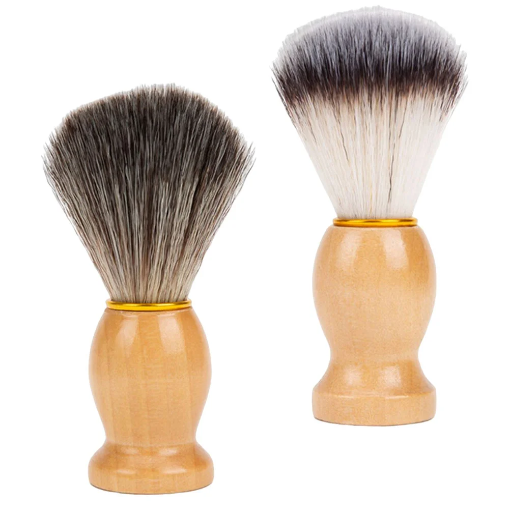 

2 Pcs Shaver Fiber Soft Brush Shaving Brushes for Men Barber Neck Duster Nylon Wool Man