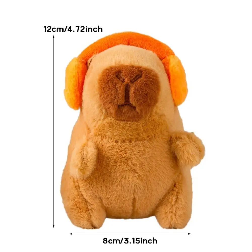 Porte-clés de poupée Capybara en peluche polyvalent, multicolore, portant des écouteurs, pendentif Capybara, sac de jouet