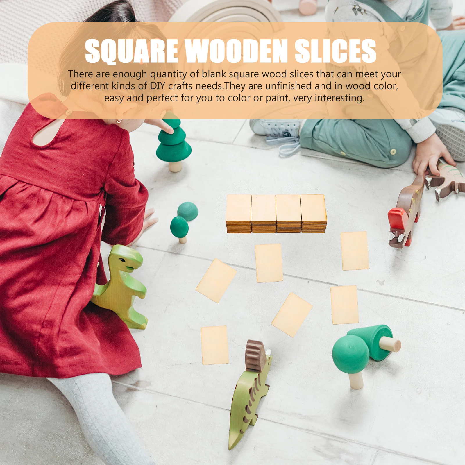 

100pcs Wooden Wall Panels Unfinished Square Wood Slices Smooth Edges Diy Craft Kits For Kids Handmade Projects Blank Wood Pieces