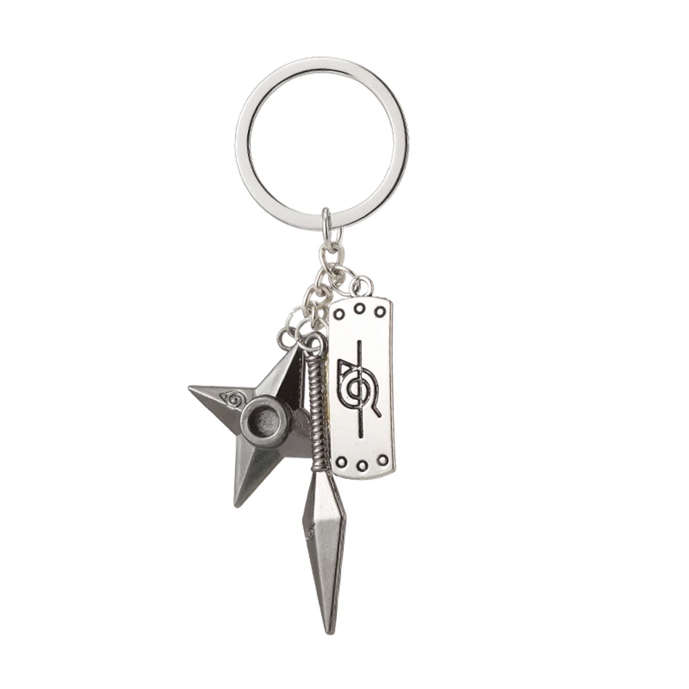 New Anime Kunai Shuriken Konoha Ninja Keychain for Car Keys Bag Backpack Trinkets Keyring Accessories Women Jewelry Men Gifts