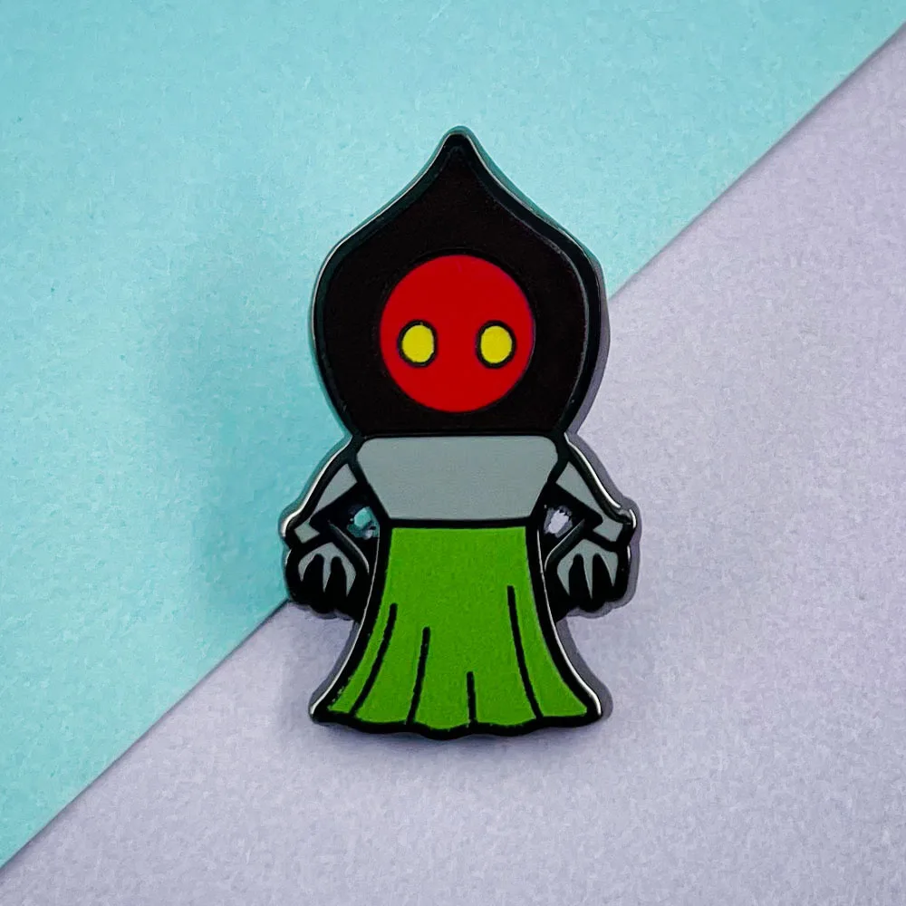 Flatwoods Monster Mystery Creature Brooch Green Human-Shaped Ufo Metal Pin Biology Enthusiast Gift Halloween Horror Accessory