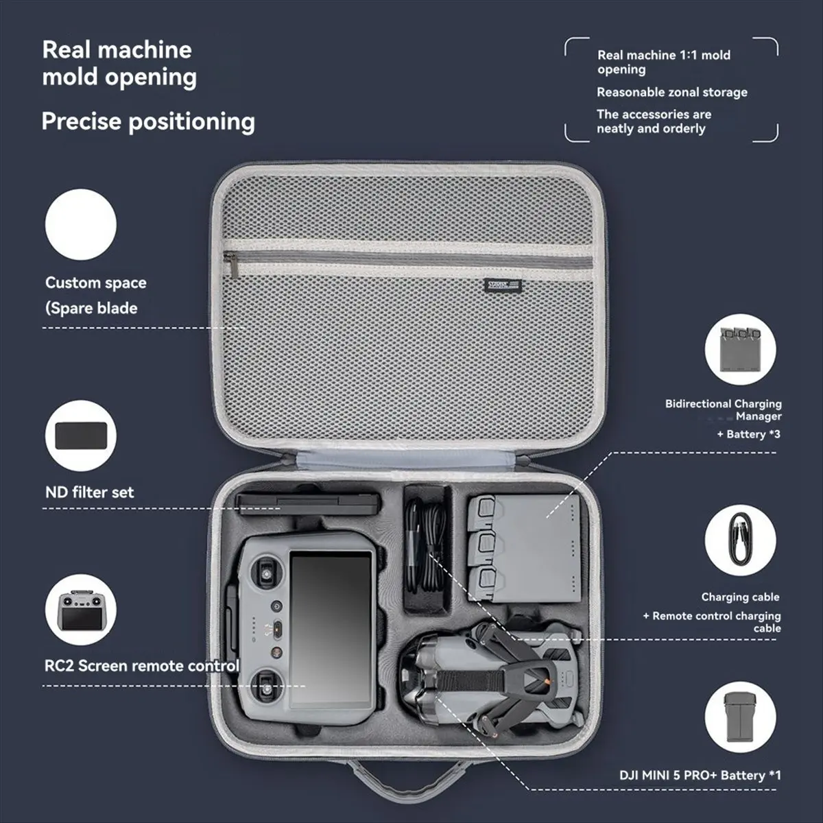 

Storage Box for Mini5 Pro Drone Pressure- Waterproof Bag Protective Case with Shoulder Strap