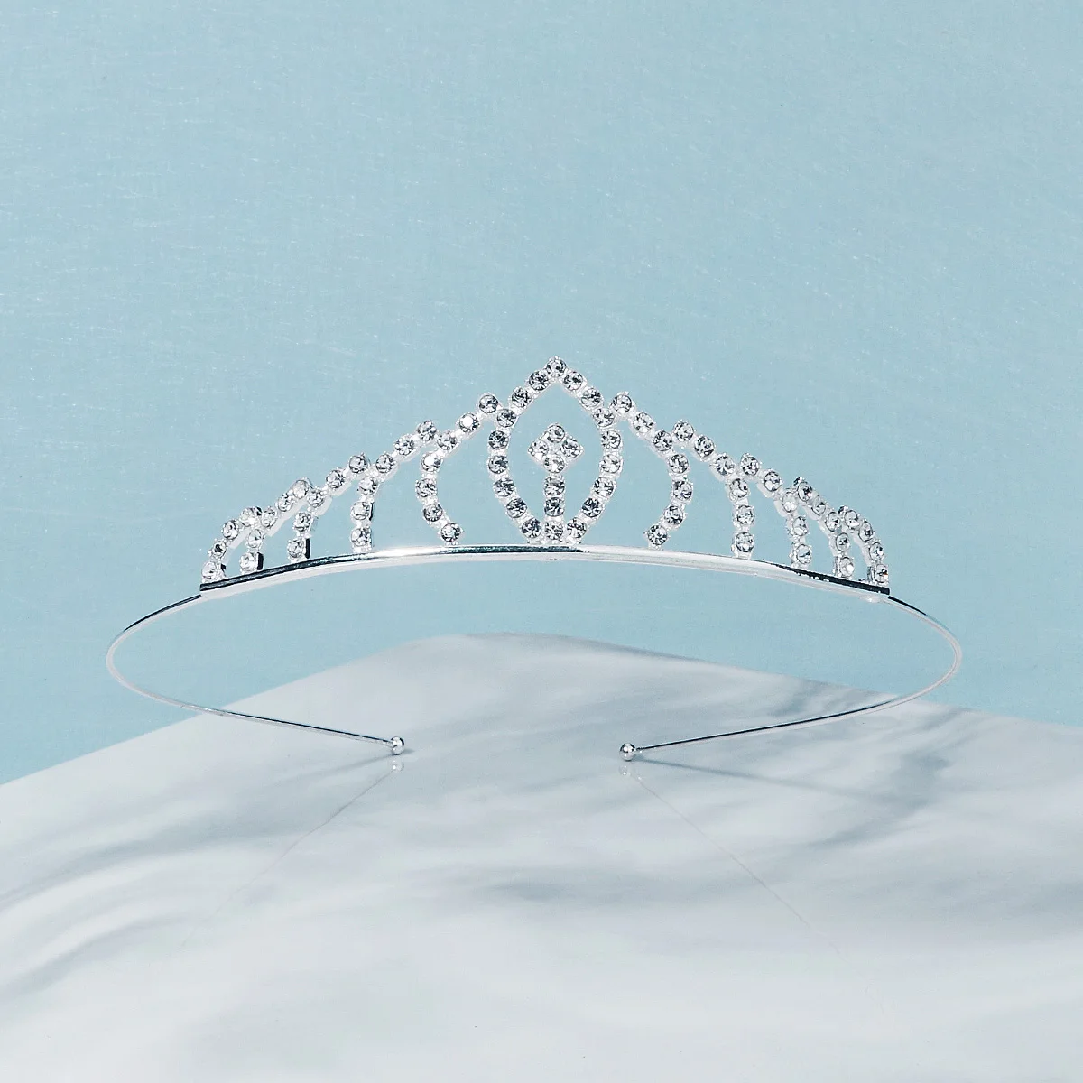 Silber Elegante Einfache Strass Kristall Krone Hochzeit Party Tiara Für Frauen Kleine Blume Mädchen Prinzessin Haar Bands Kopfschmuck – Detail 4