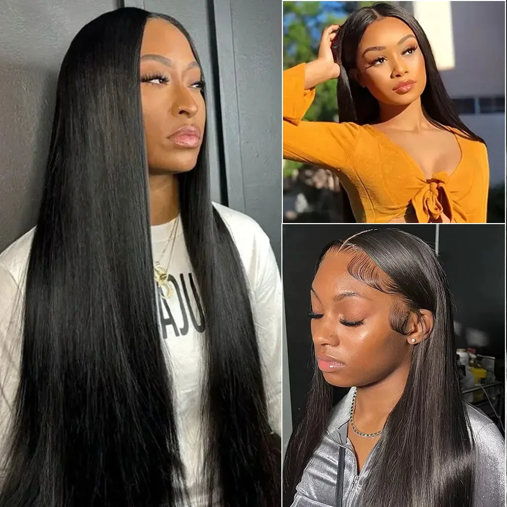 

5x5 Glueless Lace Frontal Human Hair Wigs Bone Straight Pre Plucked 13x6 HD Transparent Lace Front Wigs for Black Women 360 Full