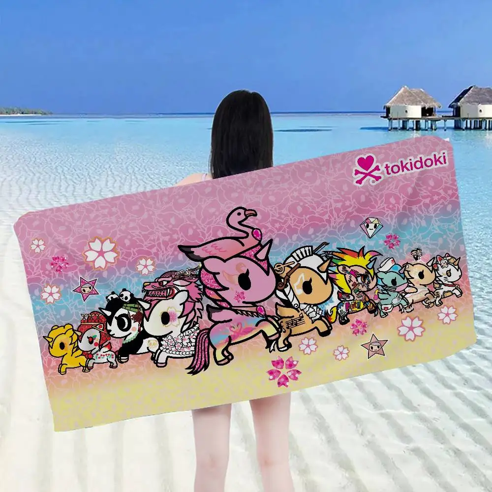 العلامة التجارية الشهيرة Kawaii T-Tokidoki ستوكات مطبوعة منشفة الشاطئ تسلق الجبال اليوغا الشاطئ السباحة تشغيل منشفة ناعمة ماصة #3