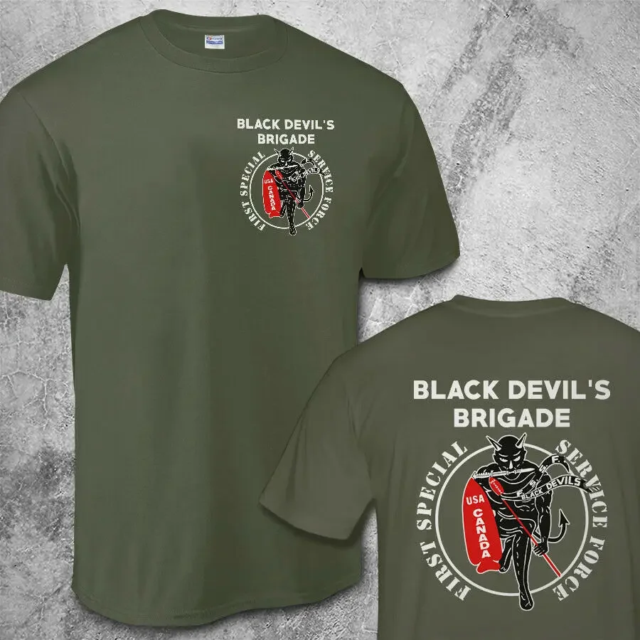 First Special Service Force USA Canada Black Devil\'s Brigade T-Shirt. Summer Cotton O-Neck Short Sleeve Mens T Shirt New S-3XL