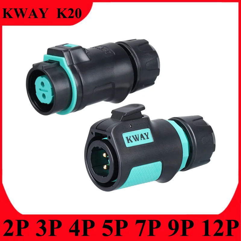 

K20 Waterproof Aviation Plug Socket 2-3-4 Core 5-7-9-12 Pin Quick Male Female Pair Connector IP67 Fire, Flame retardantRain,