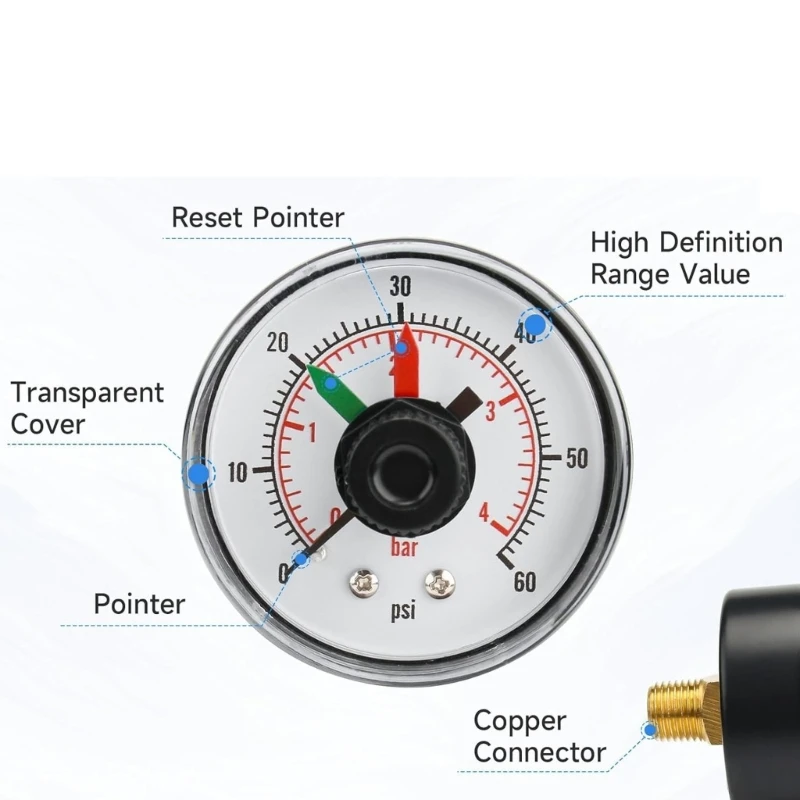 Метр давления с высокой чувствительностью для эффективности фильтрации Спа -насос песчаного насоса