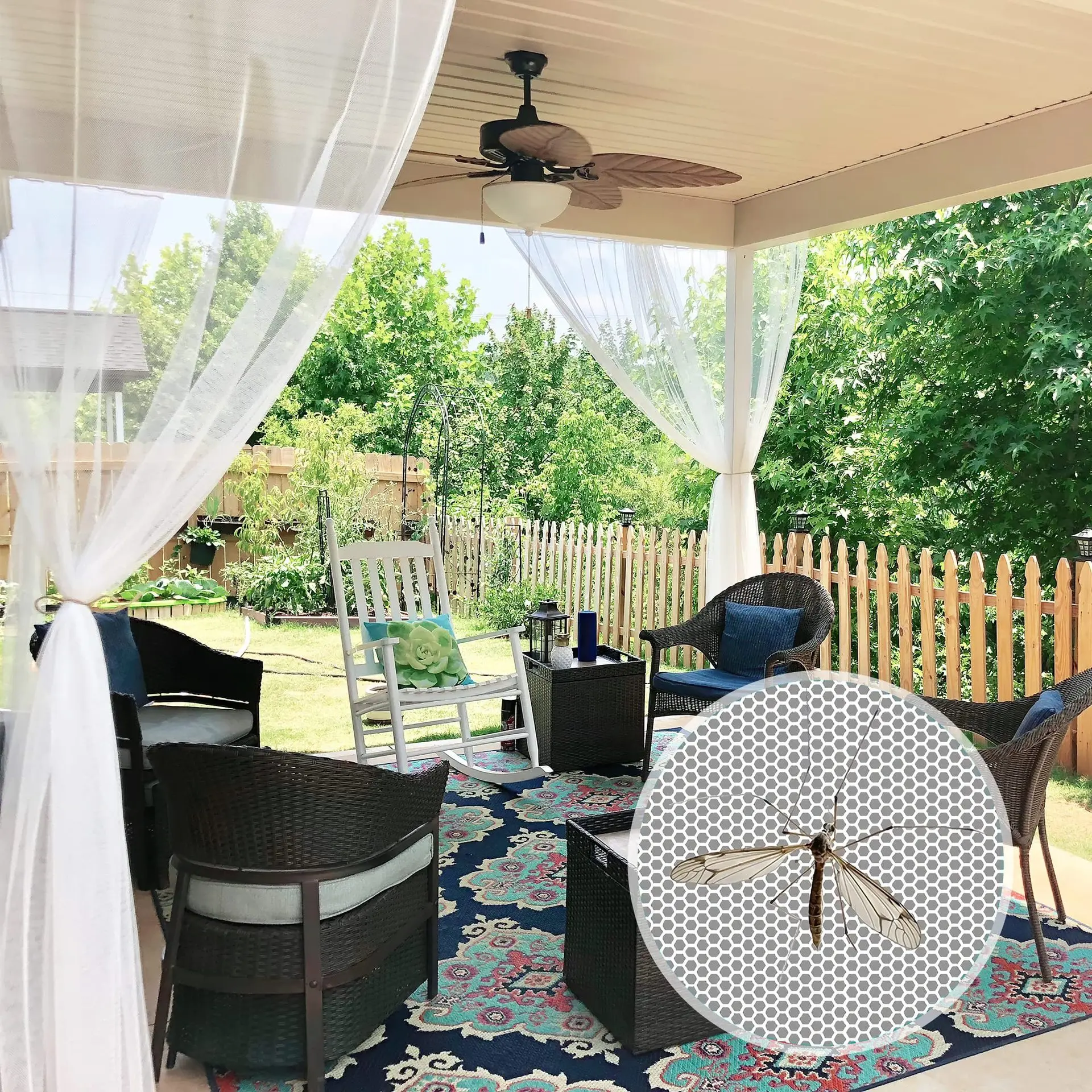 Outdoor Screen Doors, Curtains Courtyards Mosquito Nets Gardens Terraces Sunrooms Balconies UV Resistant Villas Fine Mesh Screen