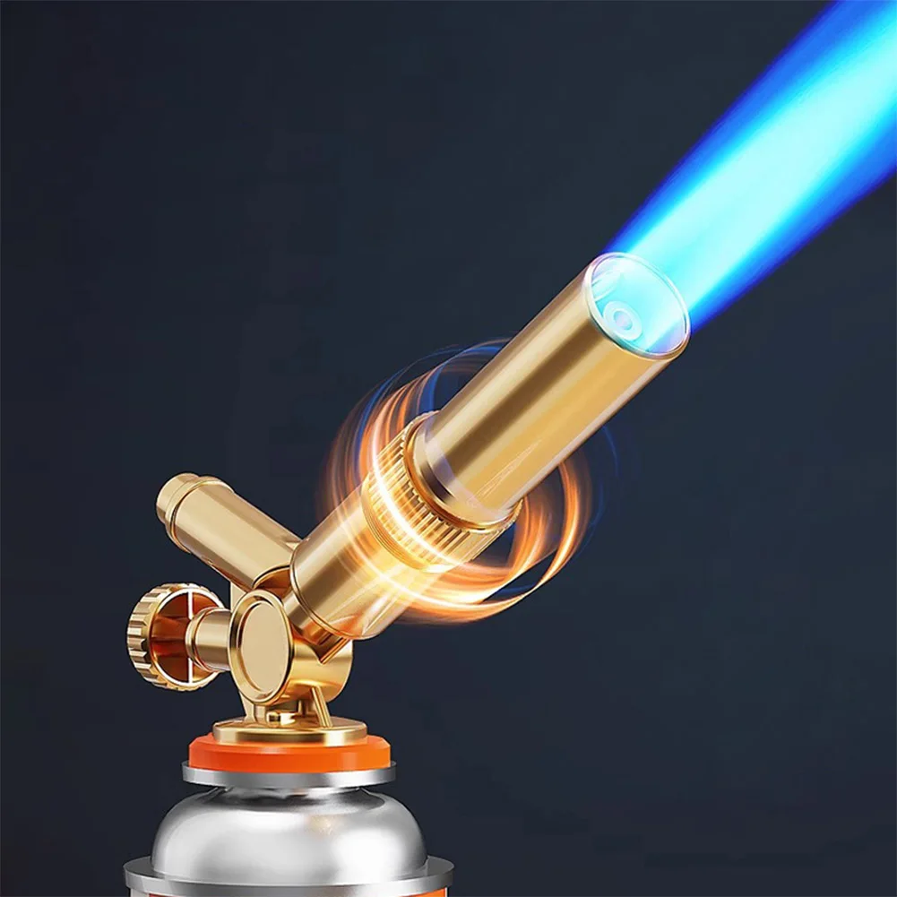 Butane Torch Brass with Adjustable Flame Culinary Torch Kitchen Cooking Torch for Creme Brulee BBQ Baking