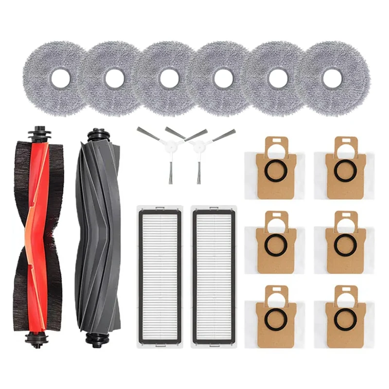 For Xiaomi Robot Vacuum X20 + / X20 Plus Robot Vacuum Cleaner Main Side Brush Hepa Filter Mop Cloth Dust Bag Accessories-Retail