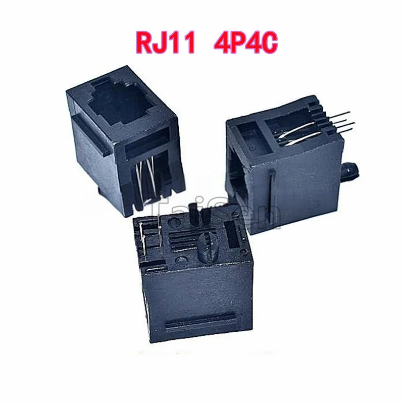 10 PZ RJ11 Presa Telefonica Verticale 180 Gradi 95001 Testa di Cristallo Jack Femmina Nero 52-4P4C 52-6P6C 52-8P8C
