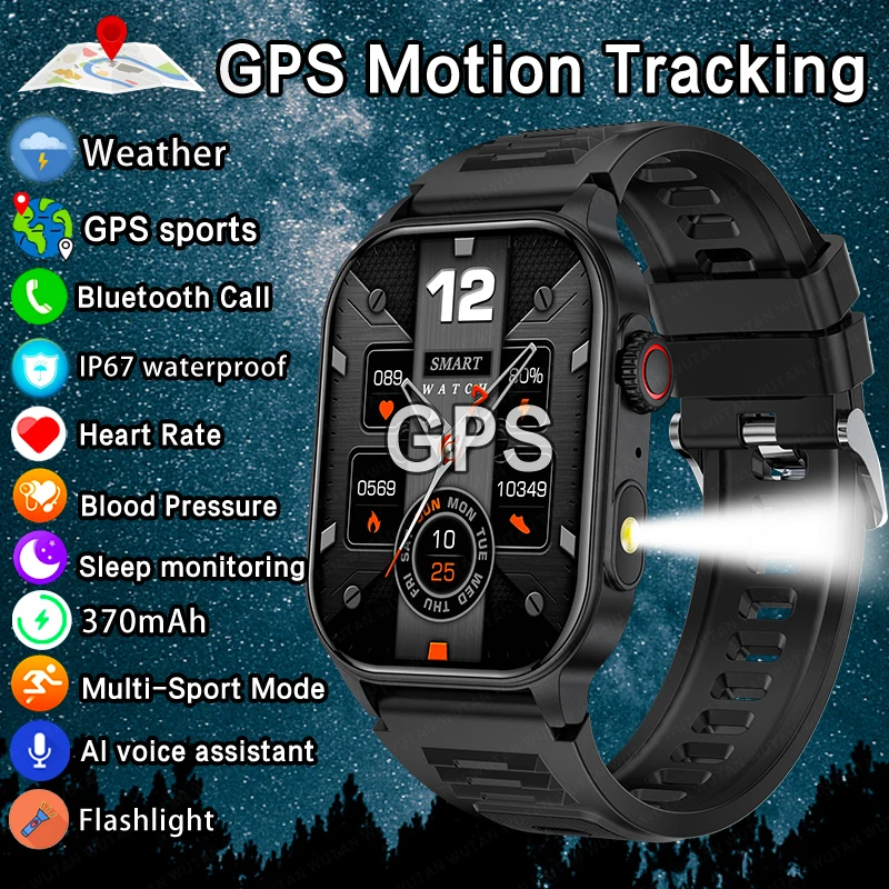 2024 New Sports Smart Watch GPS Men AMOLED Touch Screen 370MAH High Voltage Ultra Large Capacity Battery Life BT Call smartwatch