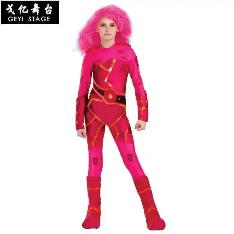 

Jumpsuit Halloween Cosplay Girl Kids for Baby Girls Costume Rose Red Hells Angel Devil Party Vampirina Lava Girl Demon Costume