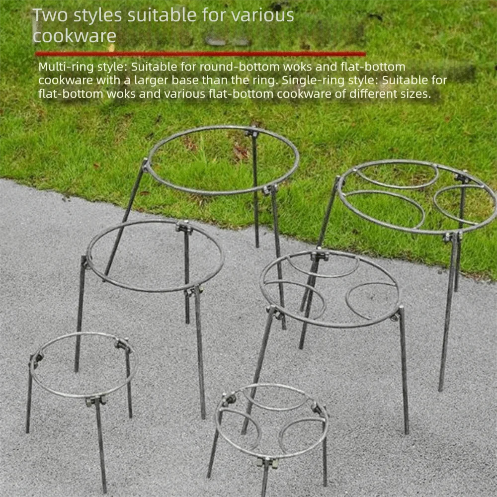 Foldable Camping Campfire Tripod Heavy Duty Reinforced Steel Pot Rack Portable Durable Construction Camping Grill