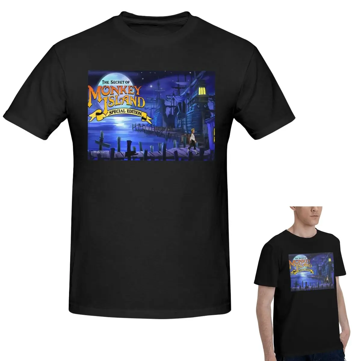 

Футболка «Остров обезьян» из 100% хлопка, мужская модная футболка большого размера, мужские летние рубашки с круглым вырезом, топы, S-6XL