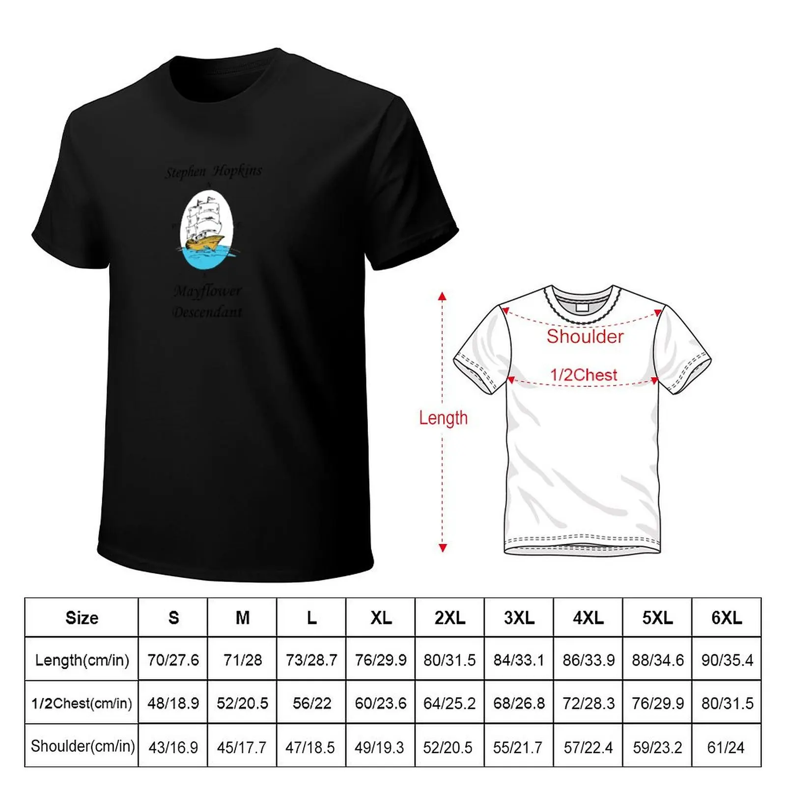 Stephen Hopkins, Mayflower Descendant T-Shirt Performance Workout Short Sleeve Tee