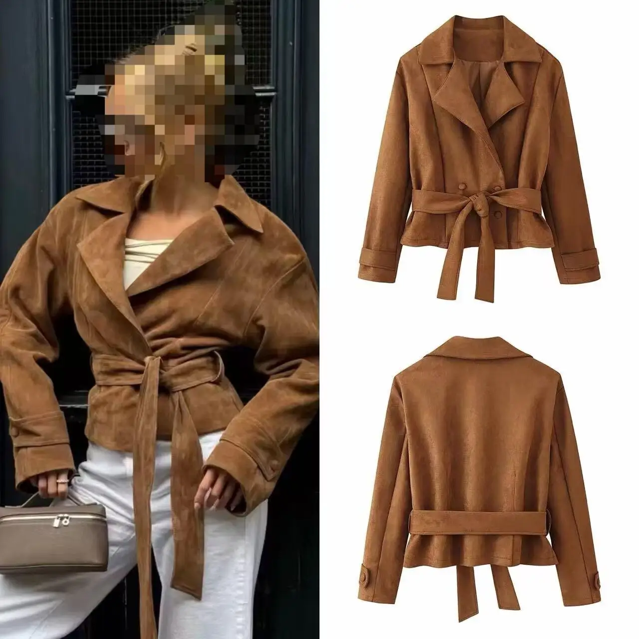 

Women's Belted Trench Coat Slimming Silhouette Luxurious Texture Comfortable Feel Stylish Versatility New Collection