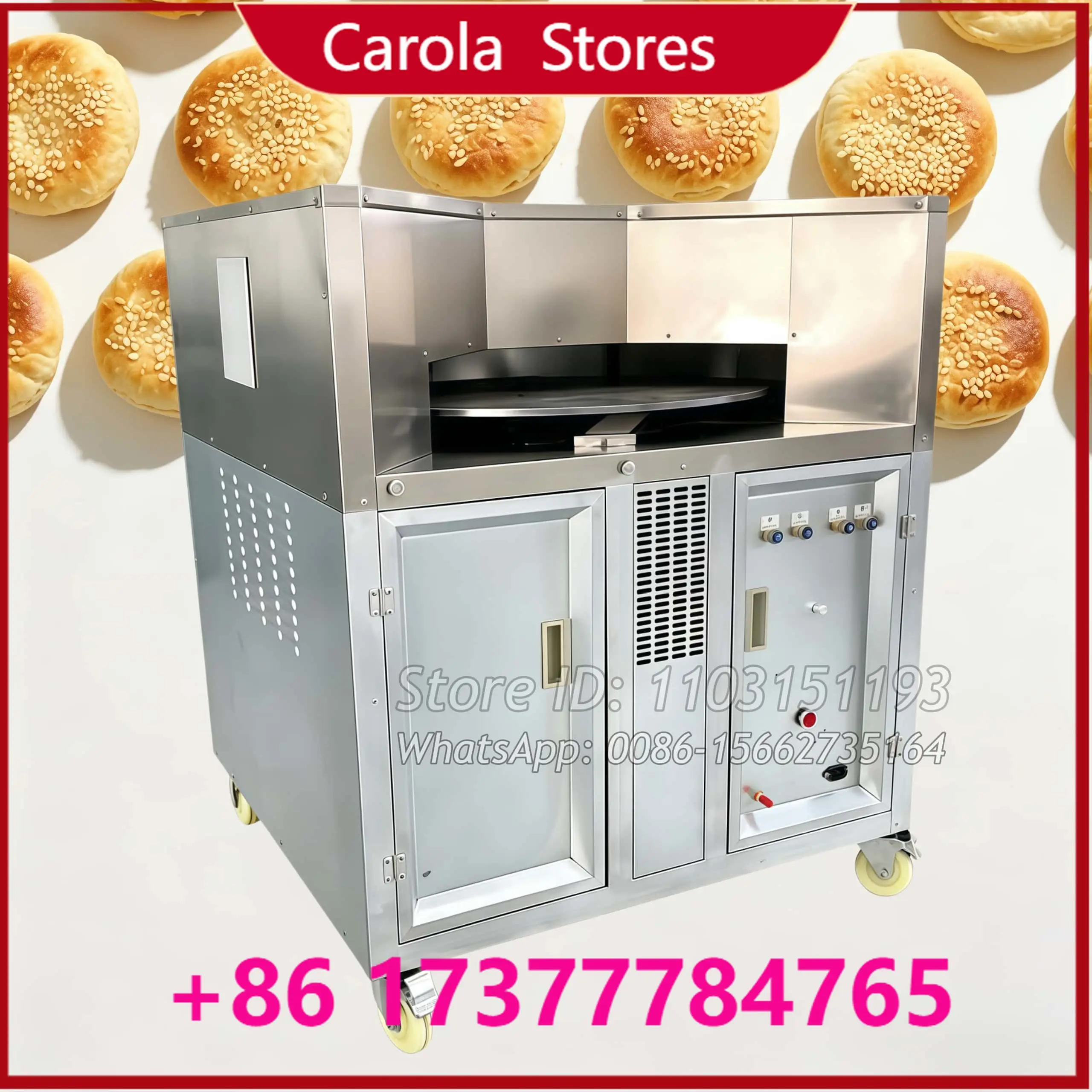 Professional Flat Roti Making Machine Wheat Pita Bread Machines Naan Bread Baking Oven Machine Rotary Samoon Tandoori Oven