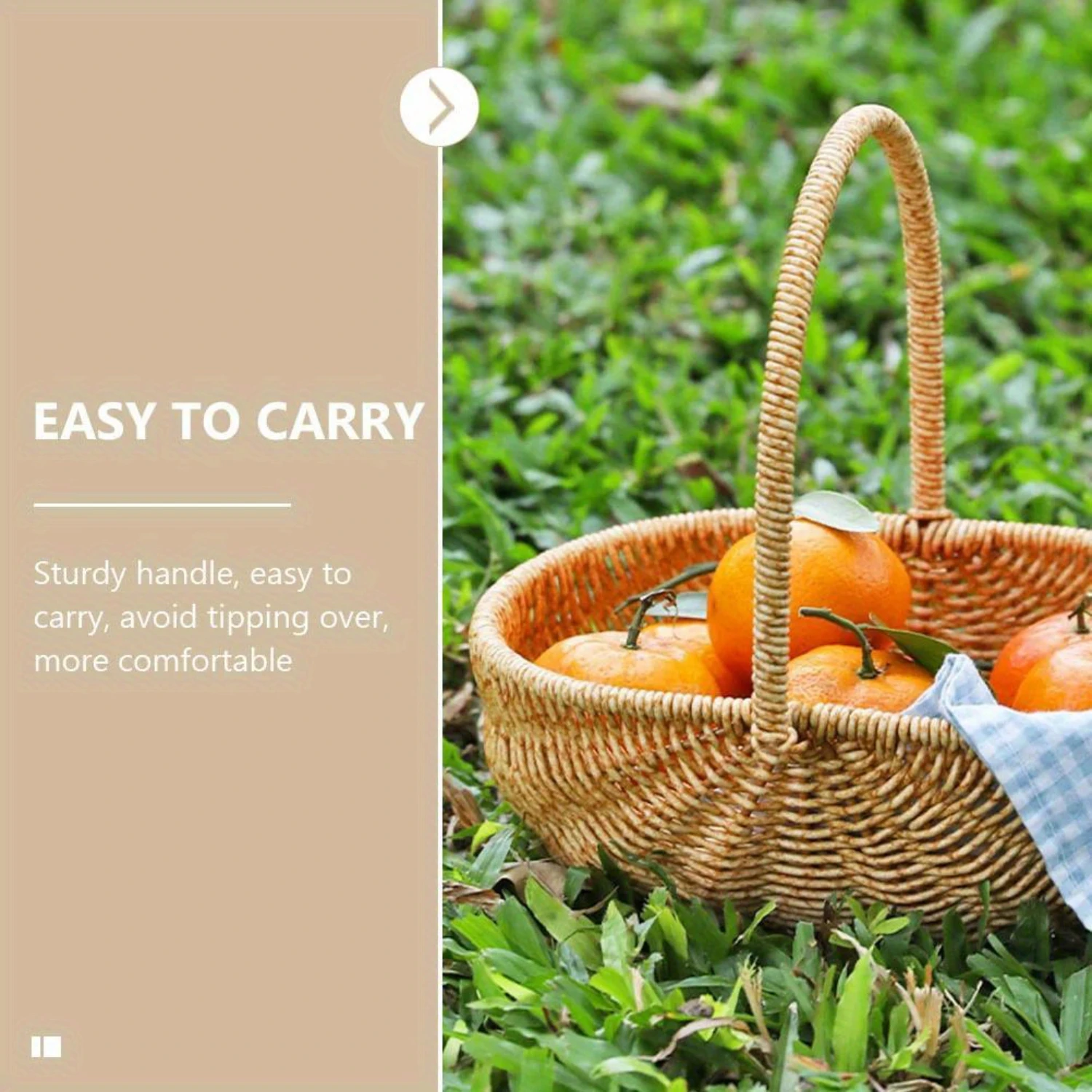 Imitation Rattan Fruits Basket Vegetable Basket Picnic Basket  Basket