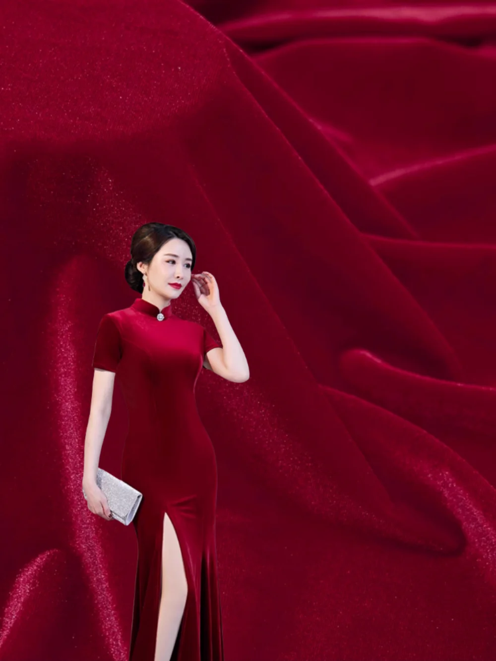 

Корейская бархатная ткань высокой плотности для устойчивой к морщинам, толстая четырехсторонняя эластичная золотая велюровая ткань для шитья своими руками на метр