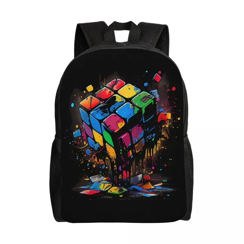 

Custom Math Rubik Rubix Rubics Backpack for Men College School Student Bookbag Fits 15 Inch Laptop Graffiti Style Teachers Bags