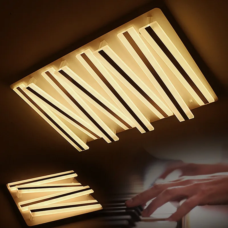 Simple and modern led piano key living room light, home atmosphere bedroom acrylic ceiling light super bright creative Nordic