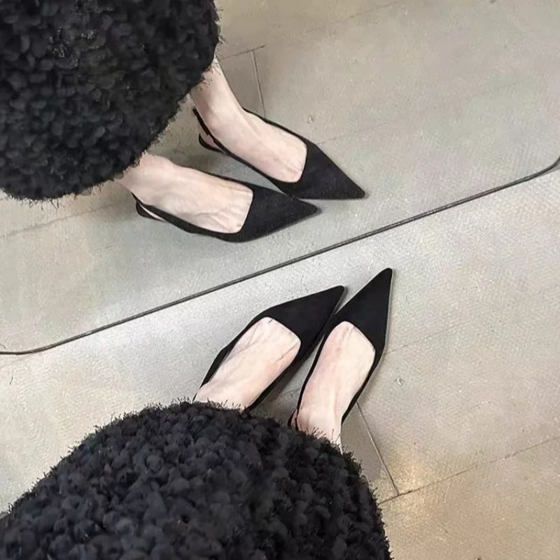 Spring Summer Slip on Women Sandals Shoes Fashion Pointed Toe High Heel Stripper Party Ladies Singbacks Sandalias Shoes - view 4