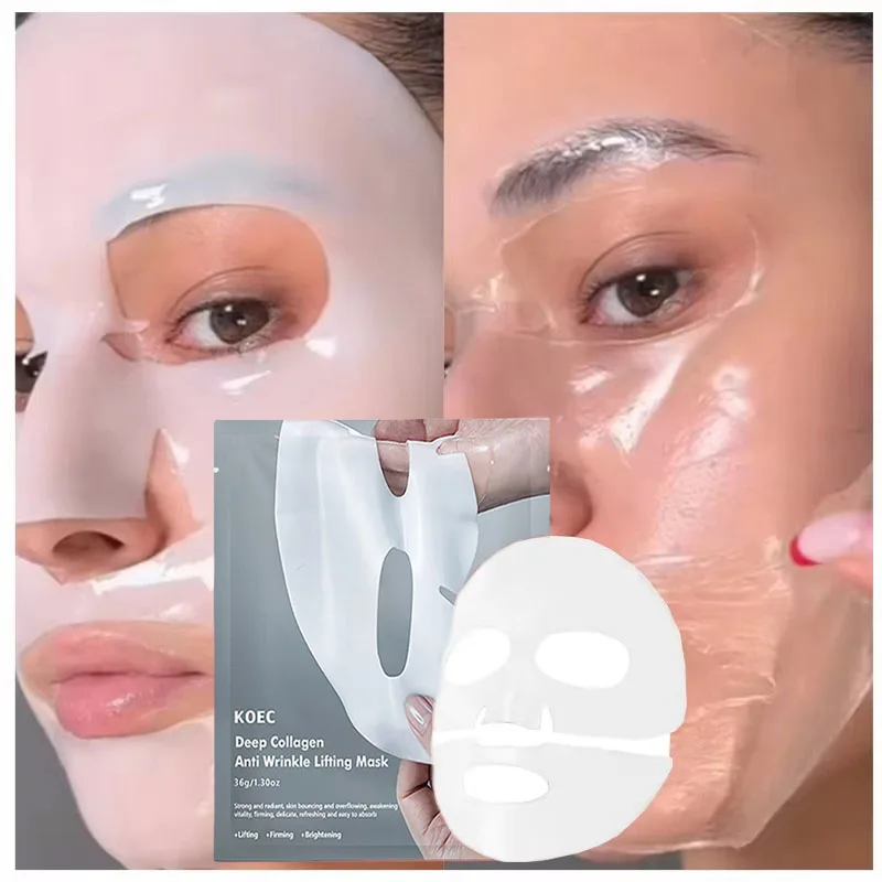 

Collagen Anti Wrinkle Lifting Facial Mask Deep Moisturizing Whitening Absorbable Essence Brighten Firming Pore Smooth Skin Care