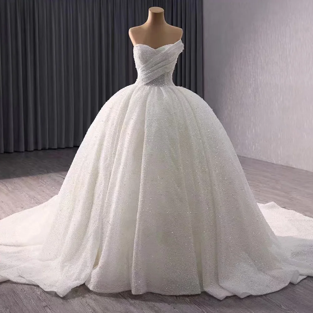 Elegante abito da sposa senza maniche con scollo a cuore con lacci sul retro con perle personalizzabili 2026 Vestido Novia