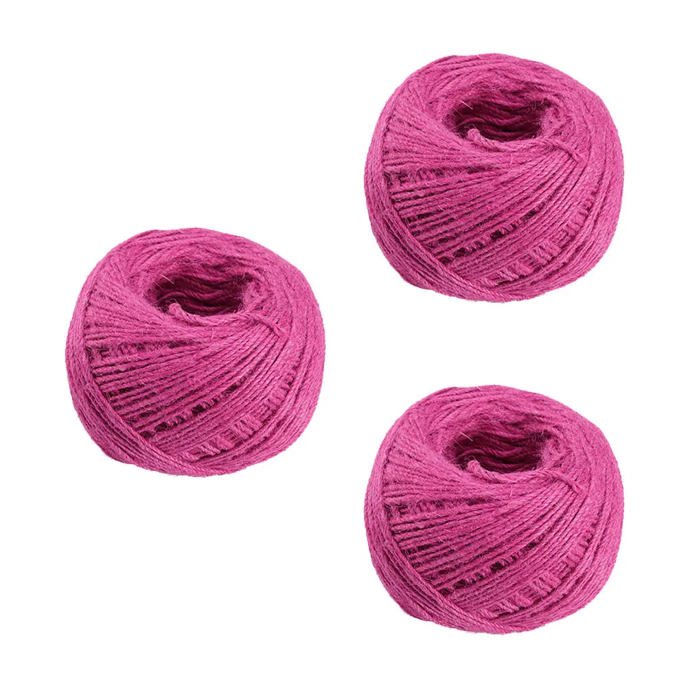 3 pçs corda de cânhamo para presentes fita fio juta colorido rosado artesanato adequado diy com famílias e amigos