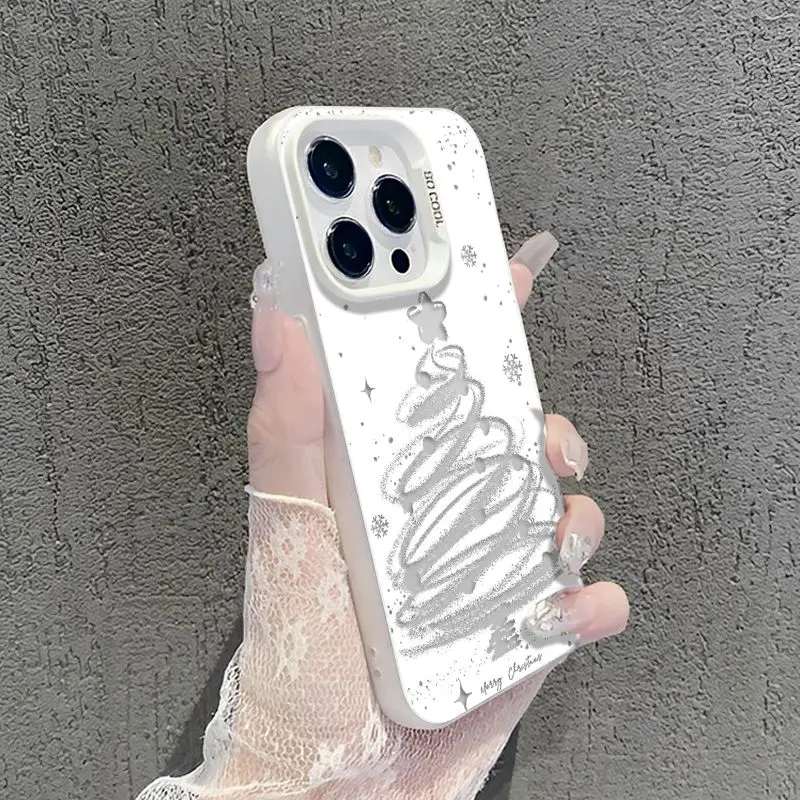 Best Wishes For The Christmas Tree Phone Case iPhone 16 15 14 7 8 Plus 13 12 Mini 11 Pro Max XR X XS  Y2K Anti Fall Back Cover